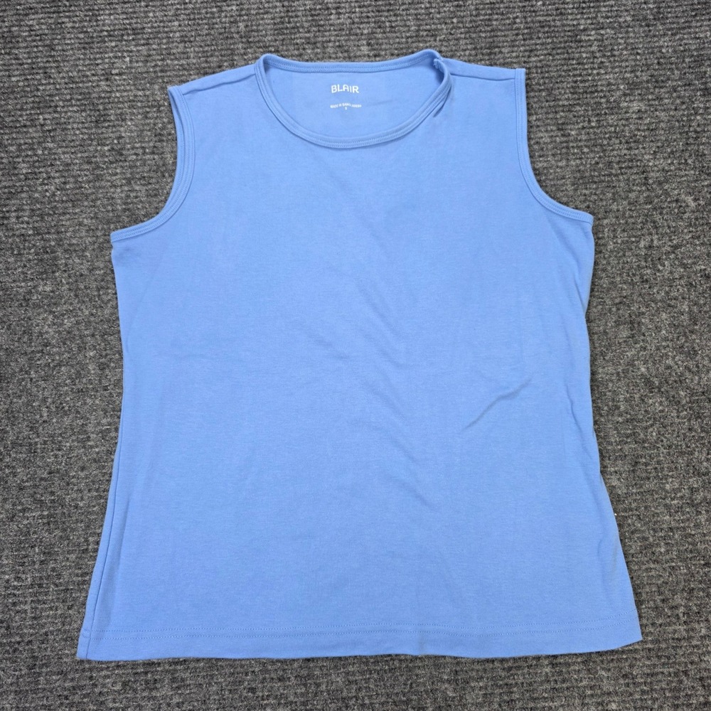 Blair Tank Top Women's Size Small Blue Sleeveless Crew Neck Cotton Blend Casual